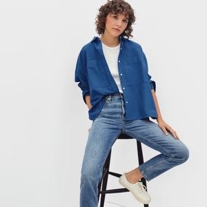 Everlane boxy oxford shirt in sold-out Deep Blue, roomy XXS, NWT